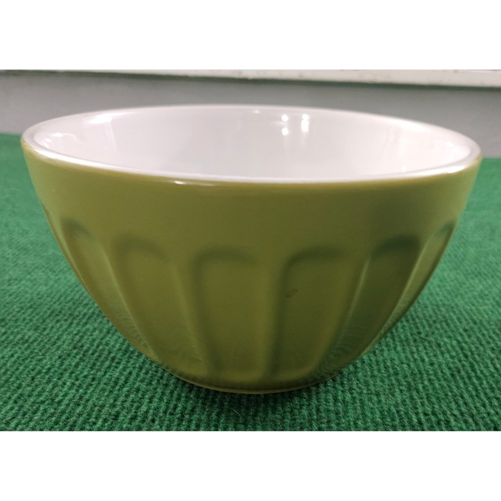 Best Home Ceramics Olive Green‎ Ribbed Bowl Microwave Oven Safe Dishwasher Safe